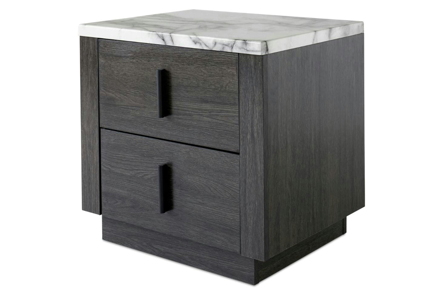 Aspen Bedside Table | 2 Drawer | Marble Effect Top-3