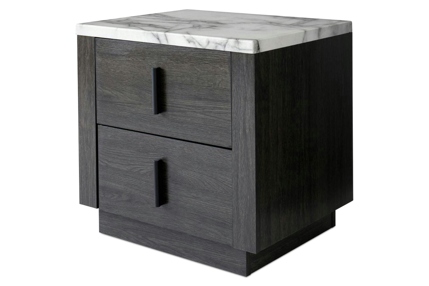 Aspen Bedside Table | 2 Drawer | Marble Effect Top-7
