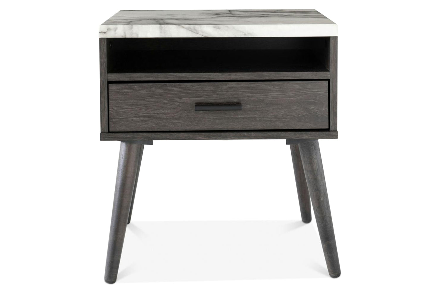 Aspen Bedside Table | 1 Drawer | Marble Effect Top