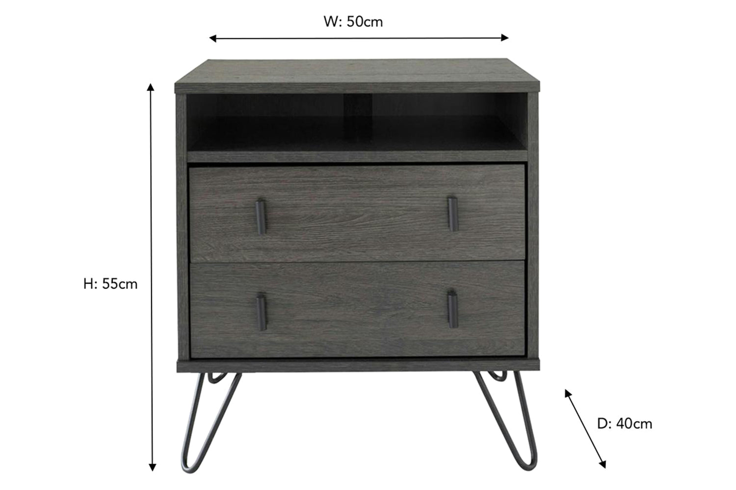 Alba Bedside Table | 2 Drawer-3