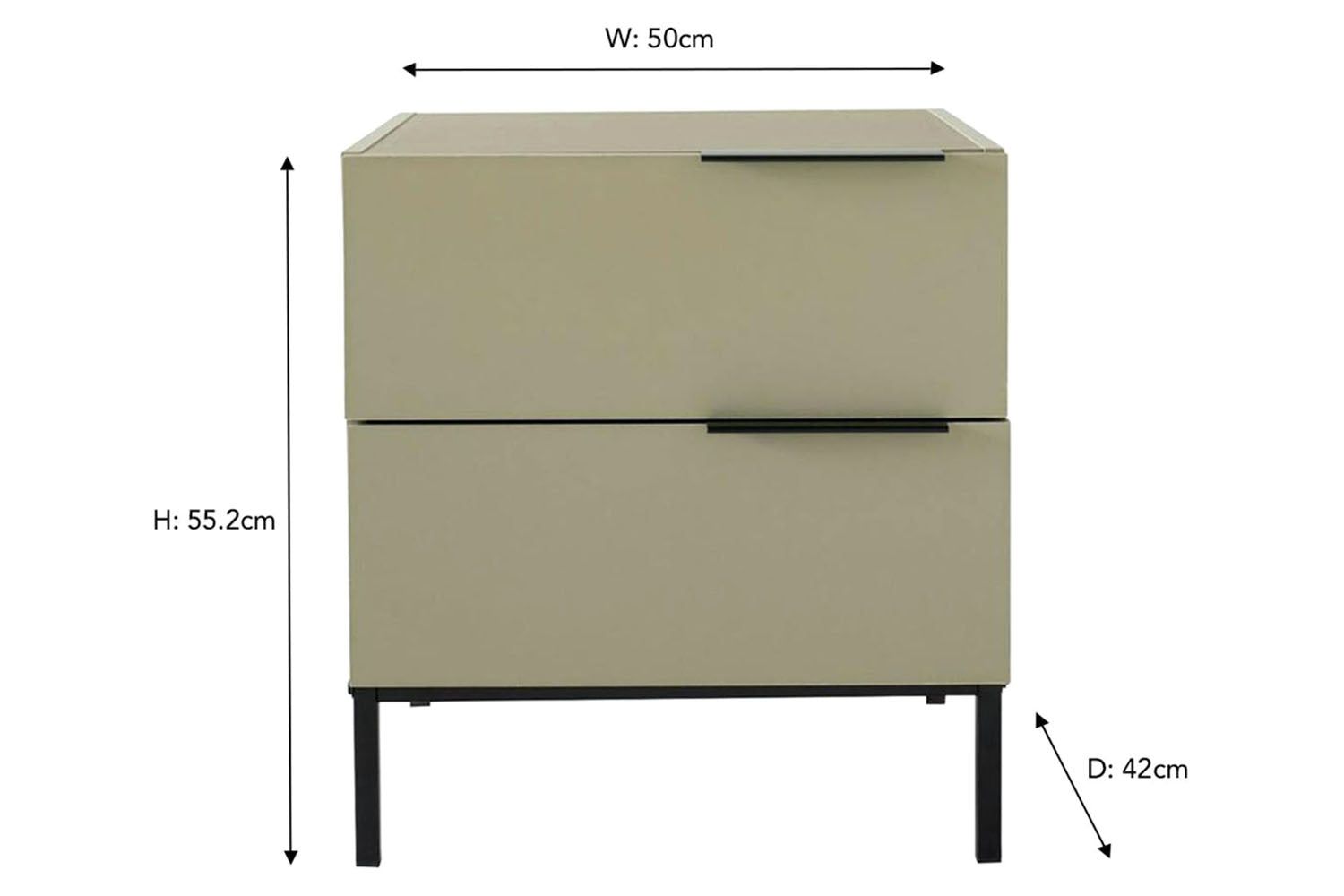 Avalon Bedside Locker | 2 Drawer | Pistachio-4