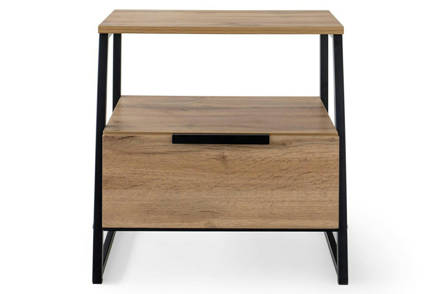 Zion Angled Bedside Table | 1 Drawer | Oak Effect