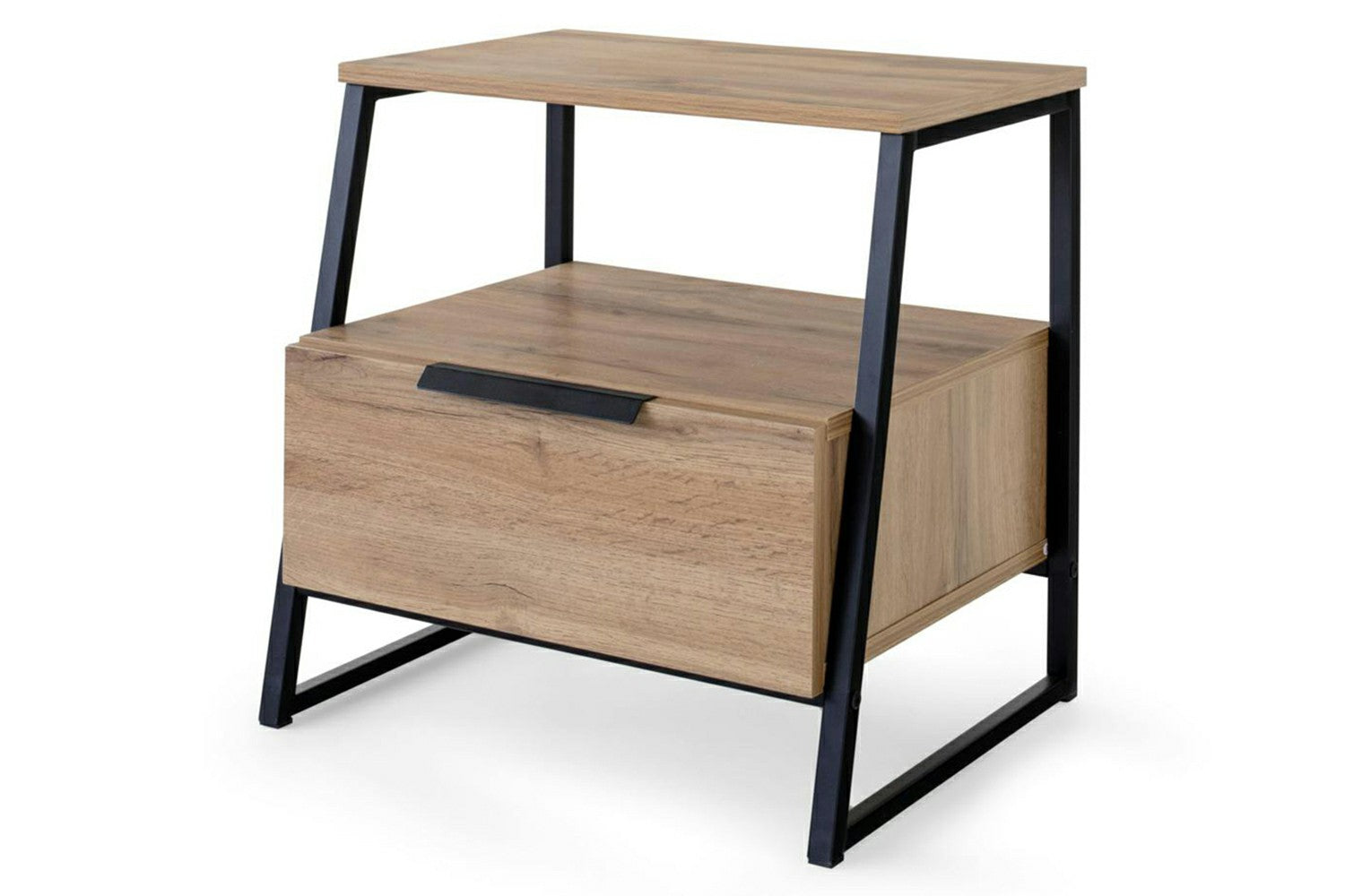 Zion Angled Bedside Table | 1 Drawer | Oak Effect-4