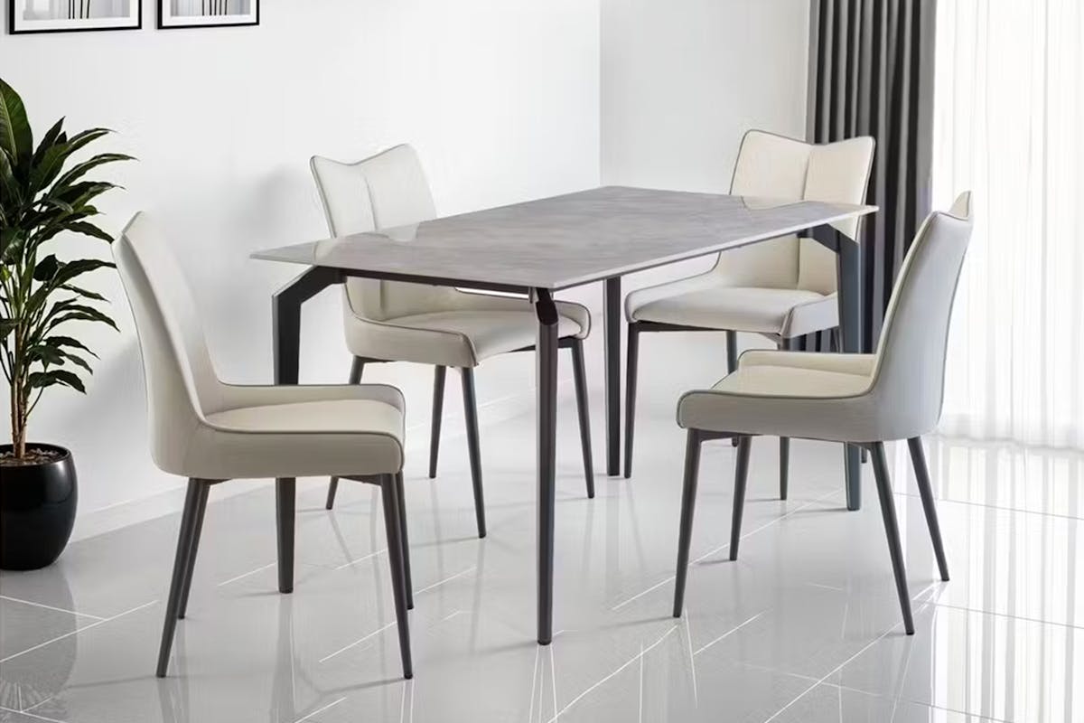 Nardo Dining Chairs | Leather | Grey | Set of 2-2