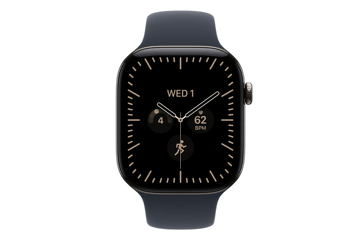 Apple Watch Series 12 | GPS + Cellular | 42mm | Natural Titanium | Navy Blue Sport Band | S/M-2