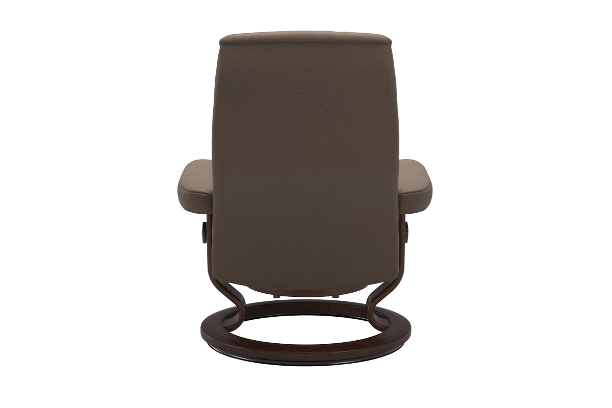 Nordic Armchair with Footstool | Static Recliner | Leather | Walnut-3