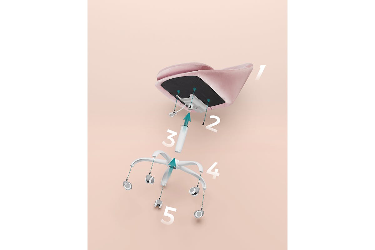 Songmics Homeoffice Chair | Pastel Pink-7