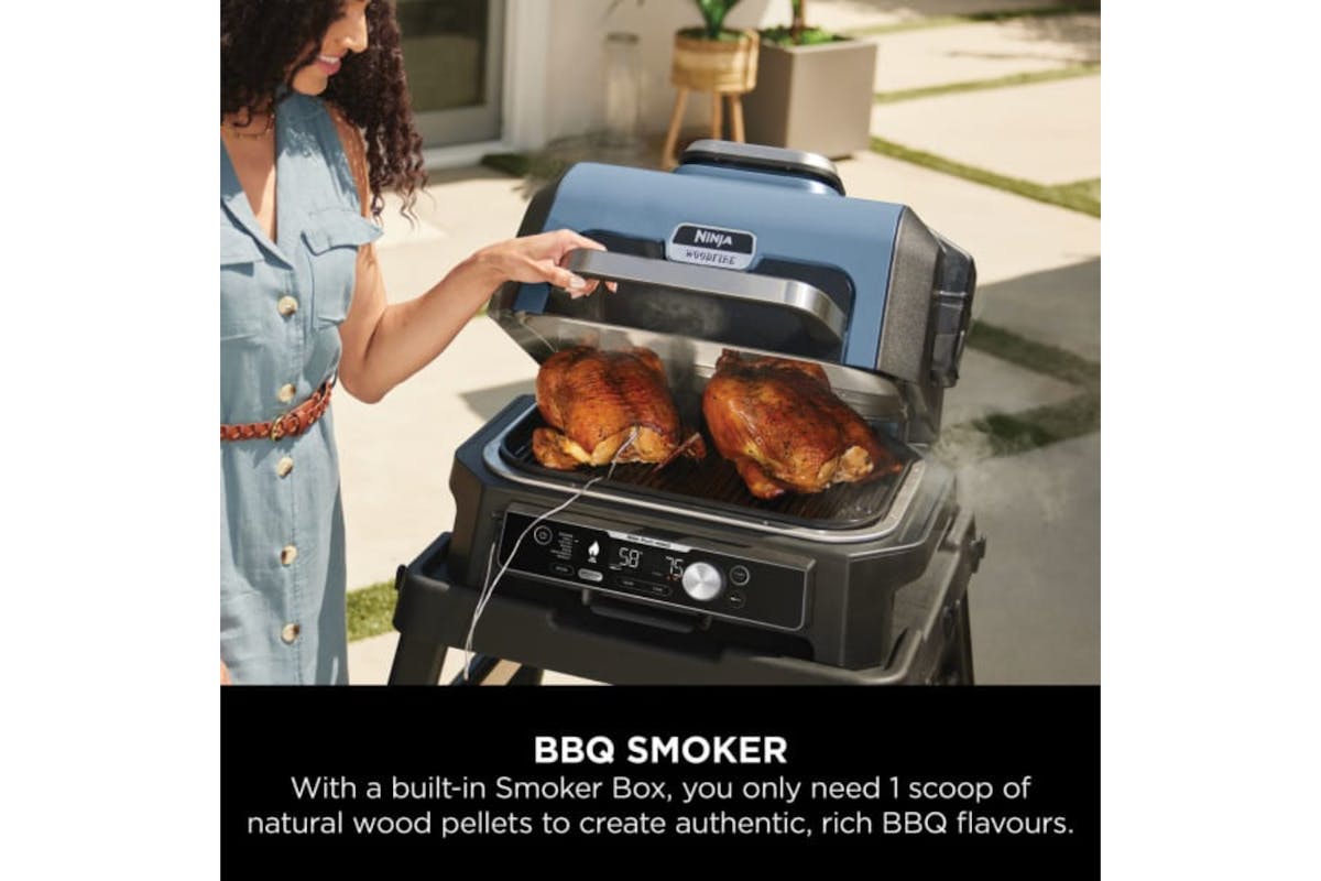 Ninja Woodfire Pro Connect XL Electric BBQ Grill & Smoker | OG901UK | Blue/Black-11