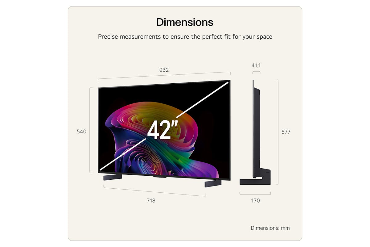 LG C6 42" OLED Evo AI 4K Ultra HD Smart TV (2026) | OLED42C64LA.AEI-3