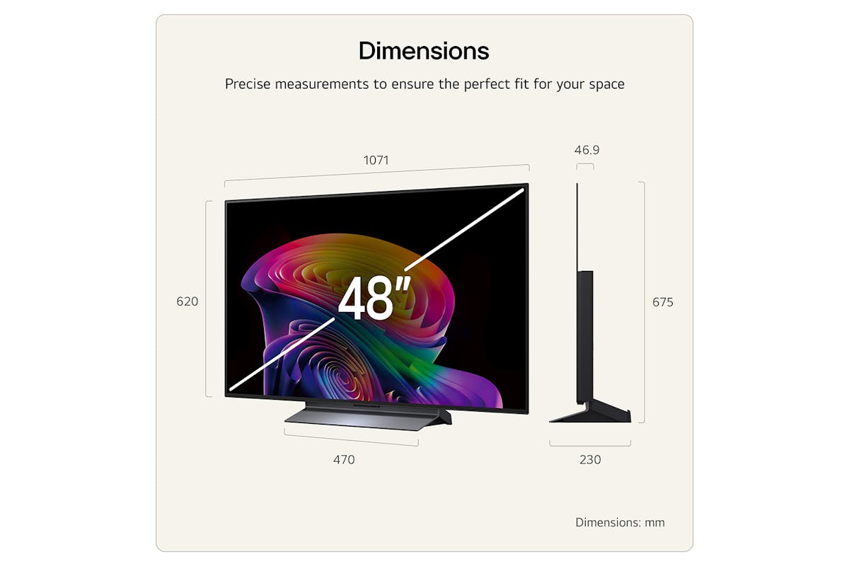 LG C6 48" OLED Evo AI 4K Ultra HD Smart TV (2026) | OLED48C64LA.AEI-3