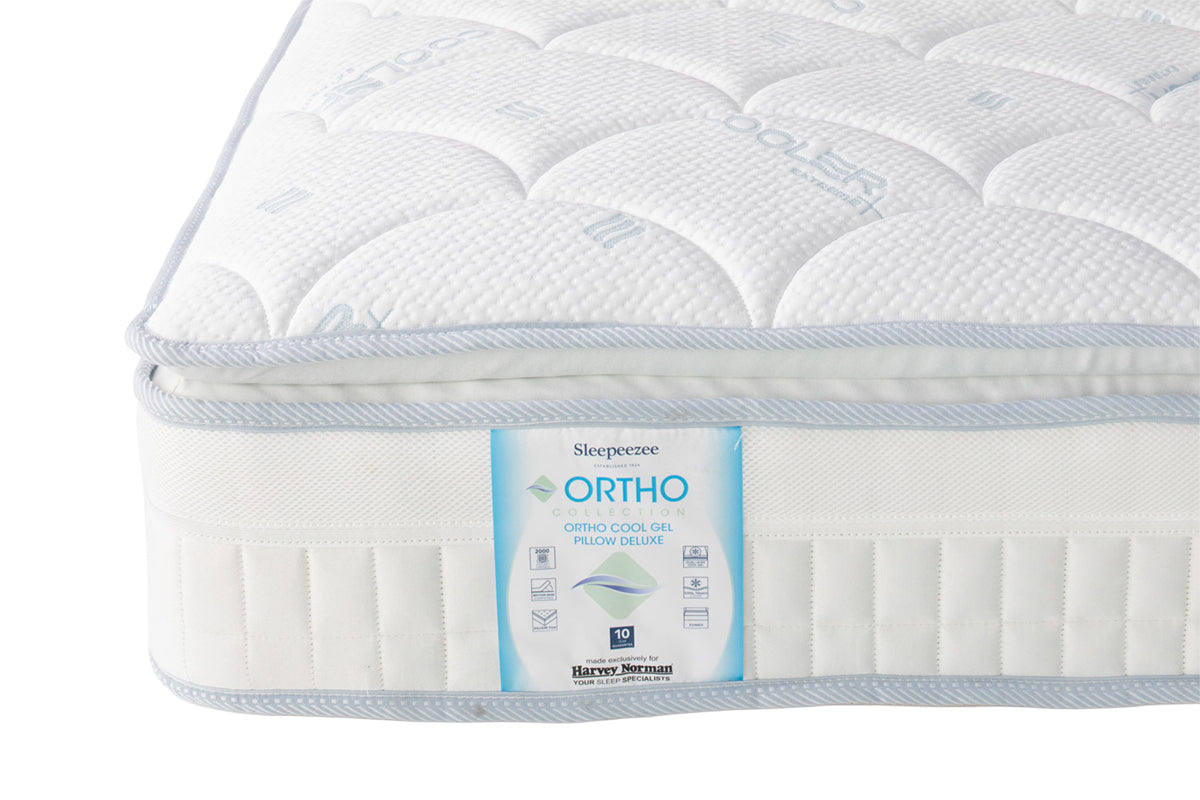 Sleepeezee | Ortho Cool Gel Pillow Deluxe Motion Mattress | Super King Zip & Link | 6ft-4