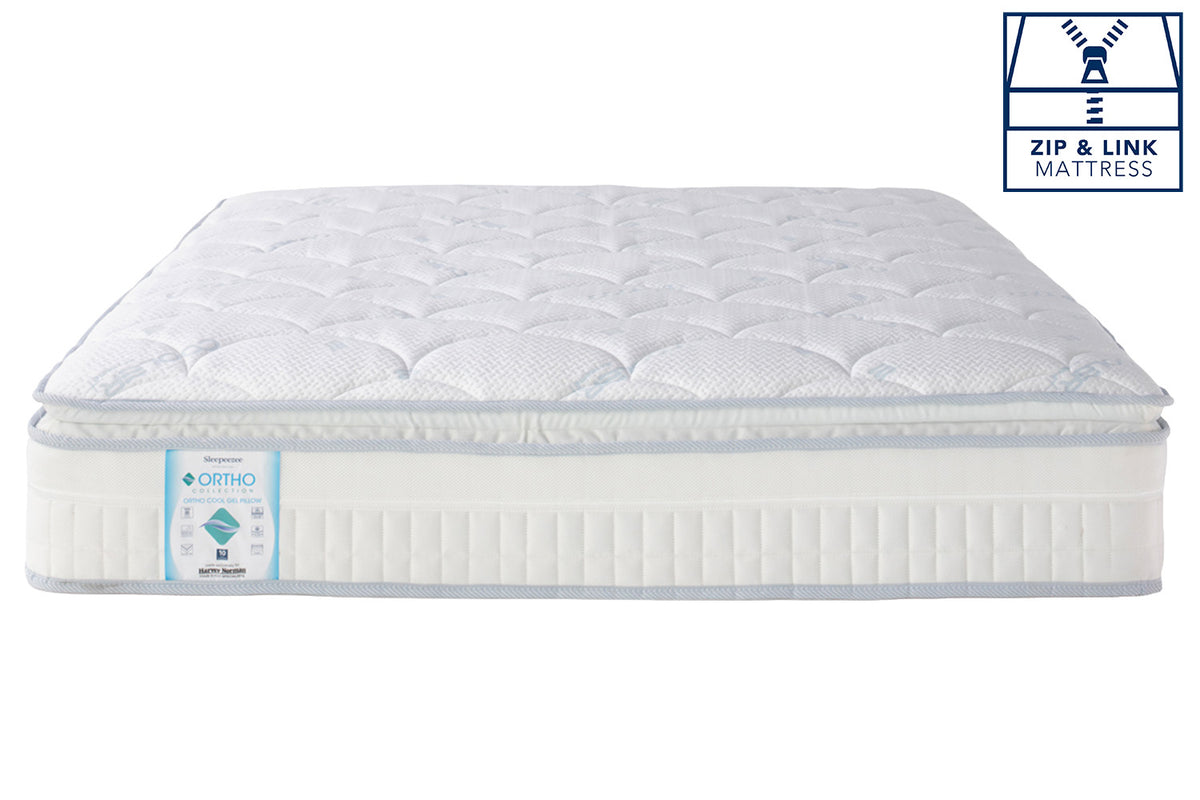 Sleepeezee | Ortho Cool Gel Pillow Top Motion Mattress | Super King Zip & Link | 6ft
