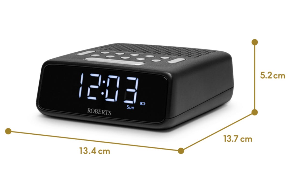 Roberts Ortus FM Dual Alarm Clock Radio | Black-4