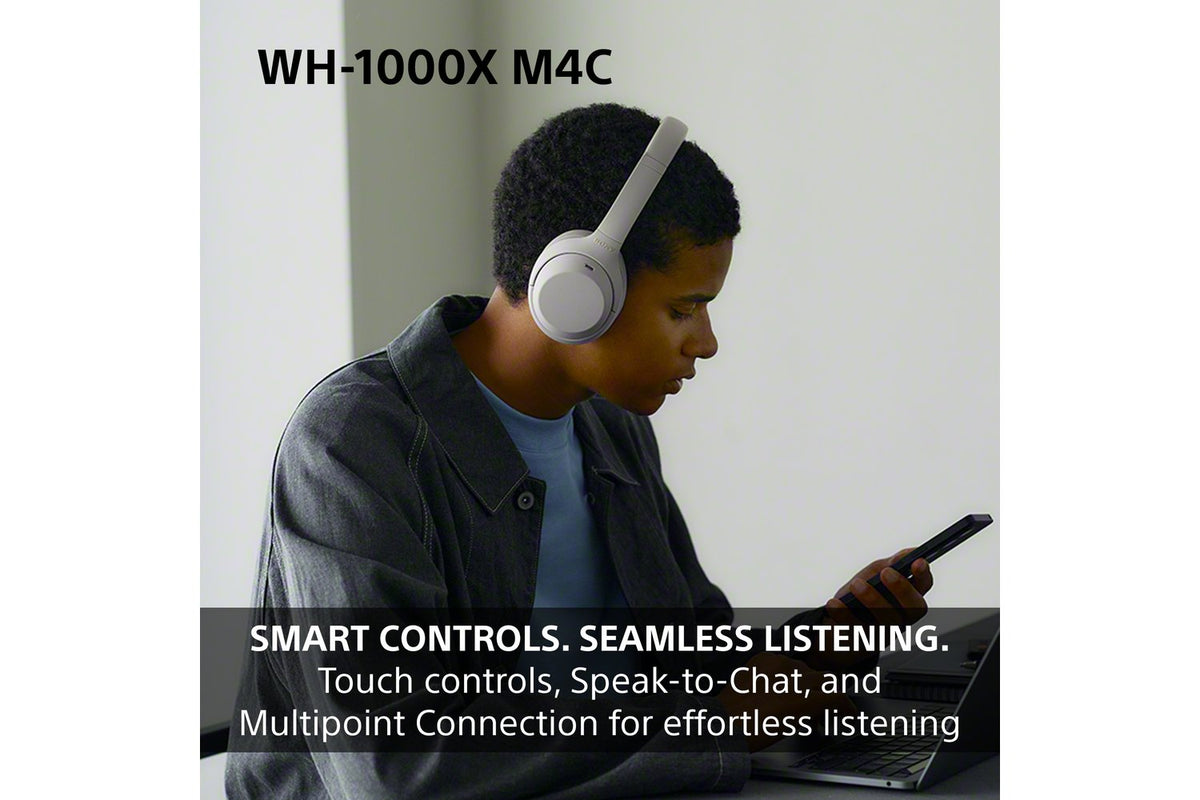 Sony WH-1000XM4C Noise Cancelling Wireless Over Ear Headphones | Platinum Silver-3