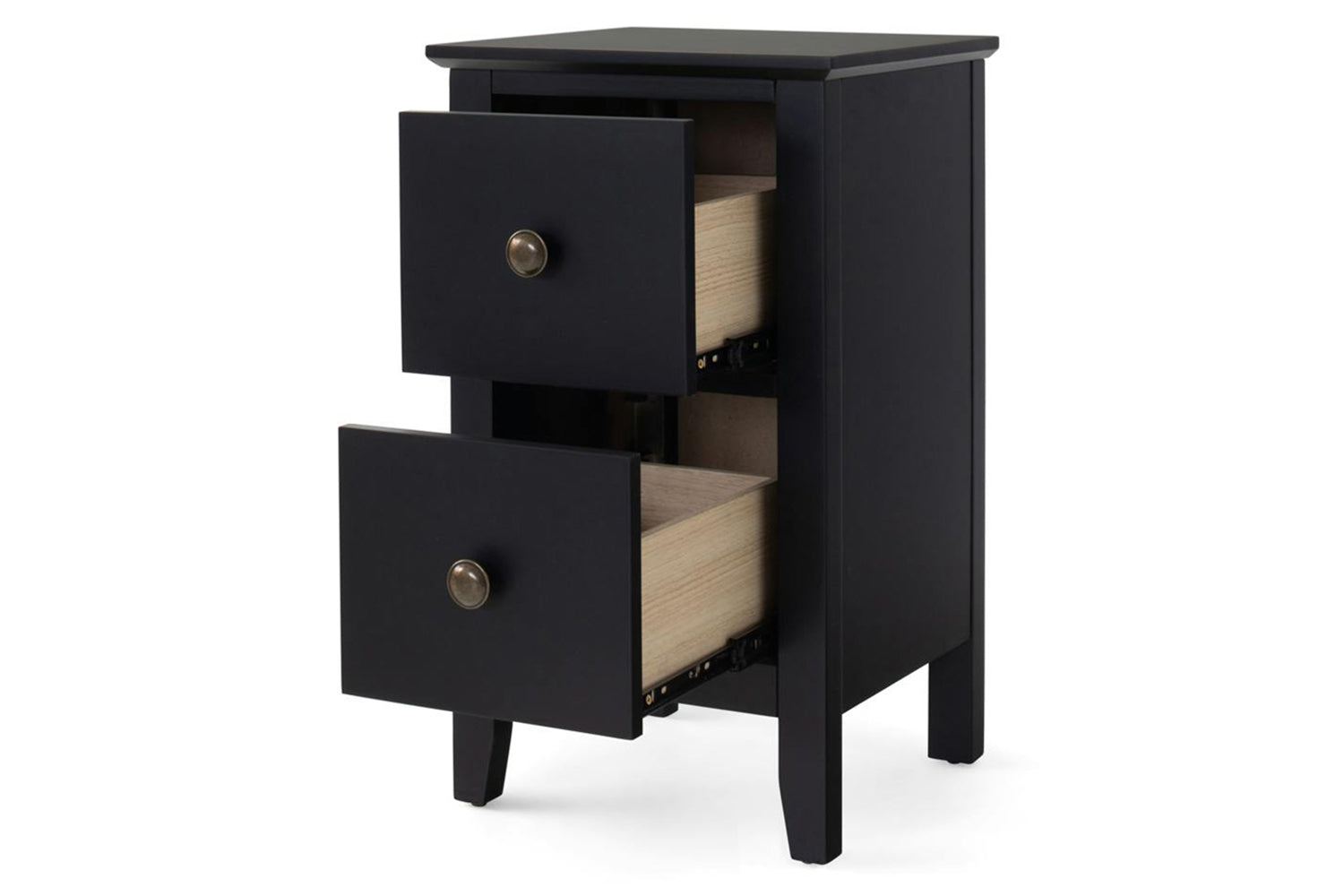 Otto Bedside Table | 2 Drawer | Black-5
