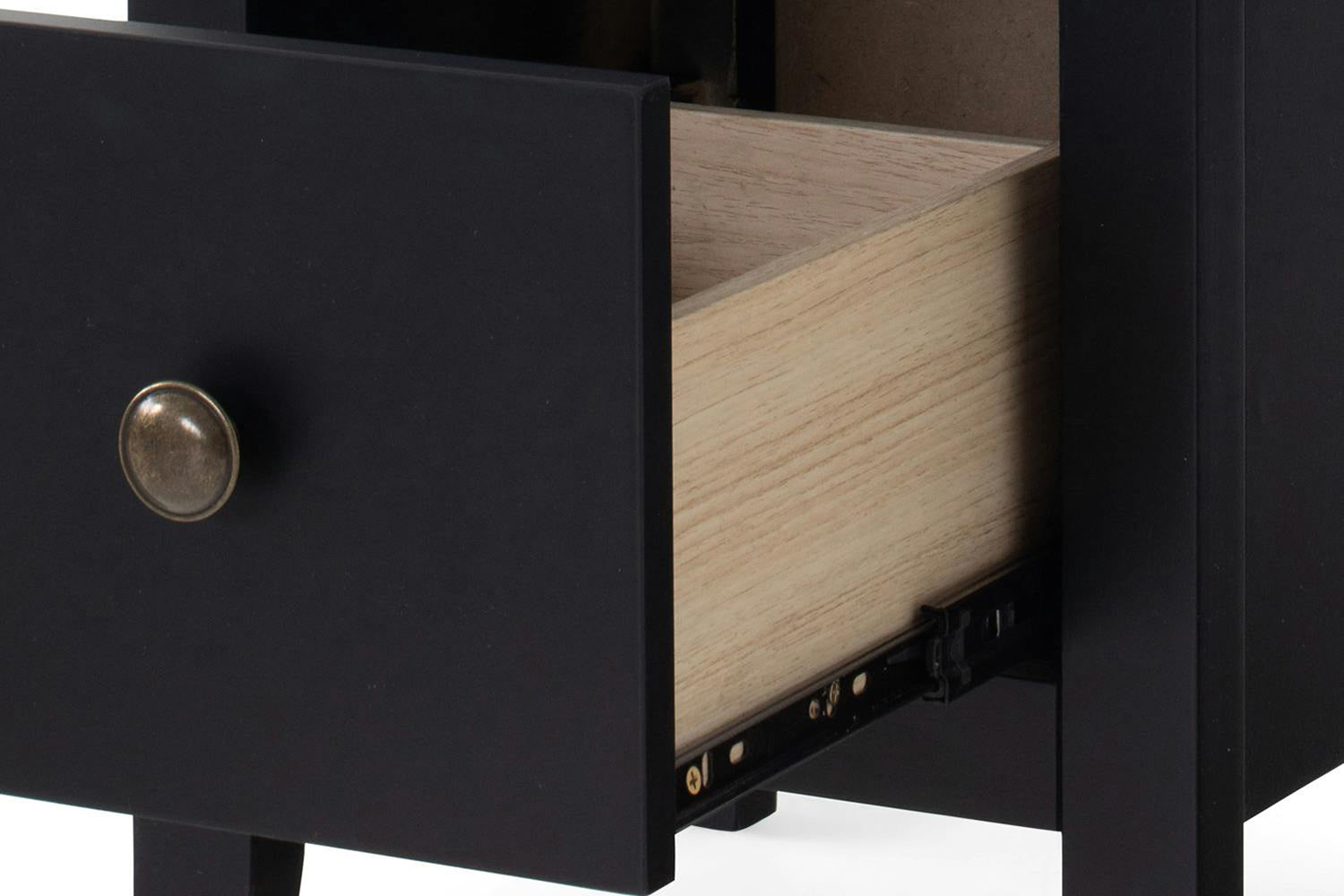 Otto Bedside Table | 2 Drawer | Black-9