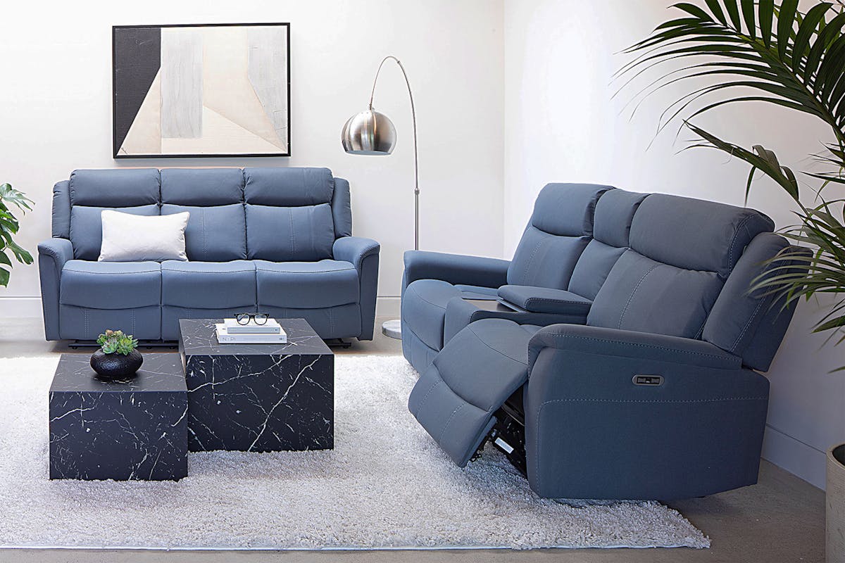 Otto 2 Seater Sofa | Console | Power Recliner | Midnight Grey-2