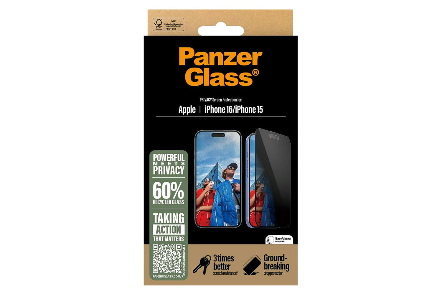 PanzerGlass iPhone 16 & 15 Ultra-Wide Fit Privacy Screen Protector-3