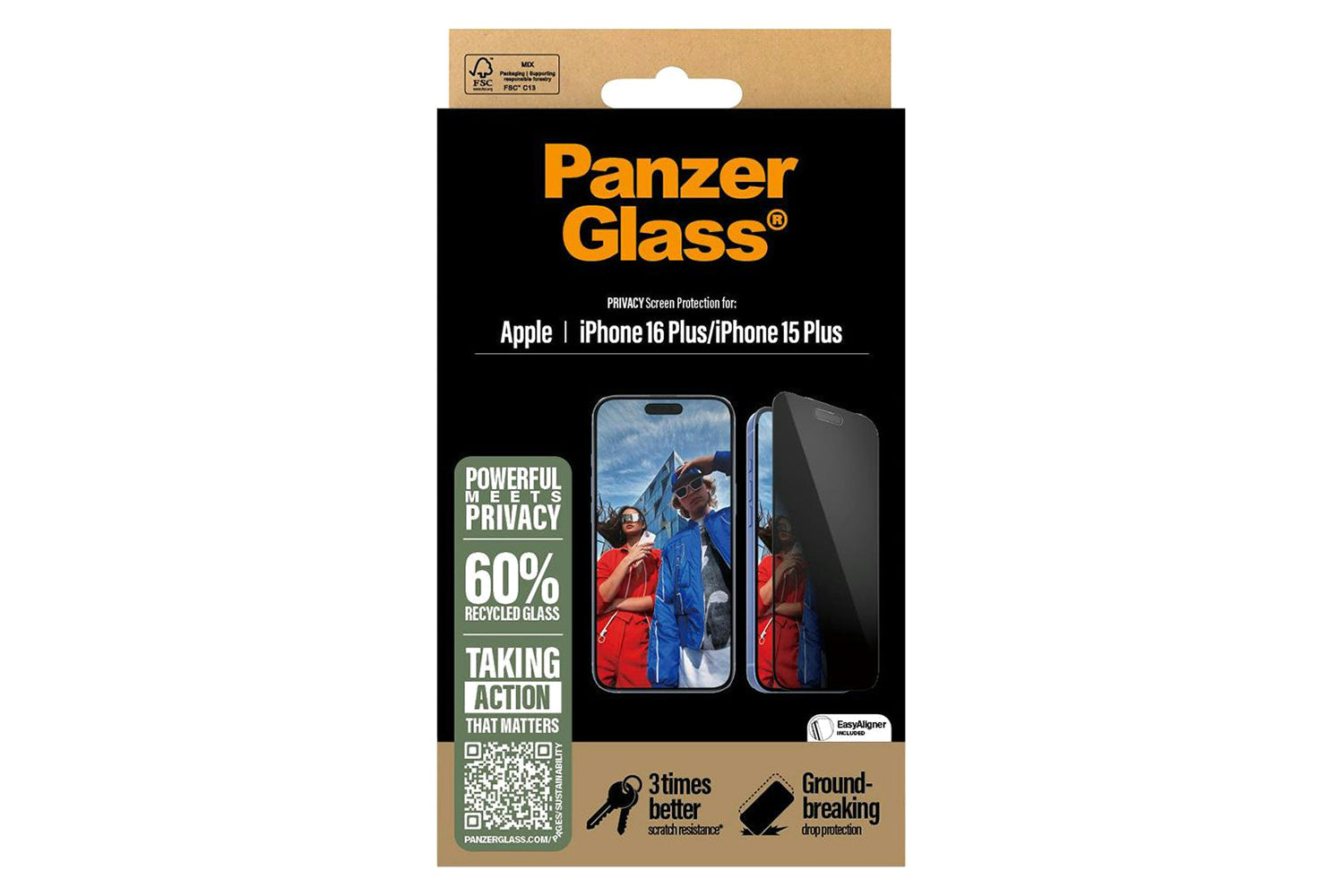 PanzerGlass iPhone 16 Plus & 15 Plus Ultra-Wide Fit Privacy Screen Protector-3