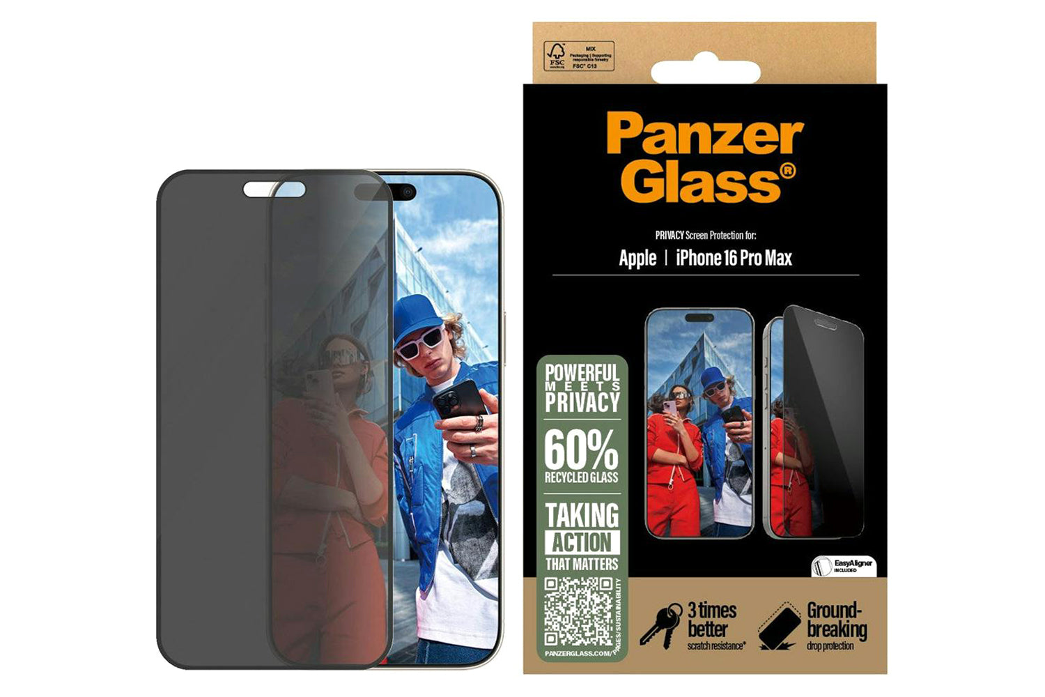 PanzerGlass iPhone 16 Pro Max Ultra-Wide Fit Privacy Screen Protector-2