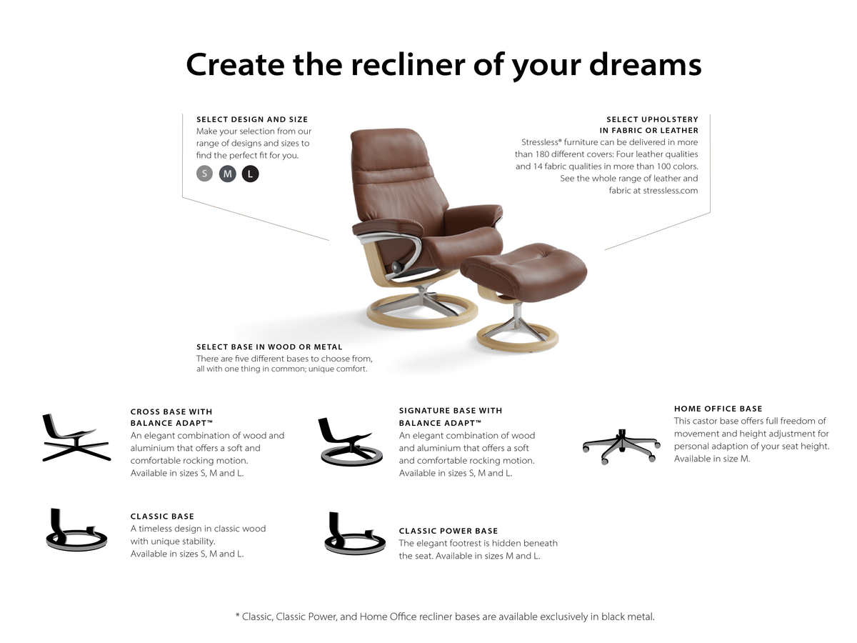 Stressless® Nordic Recliner with Footstool | Leather | Walnut-4