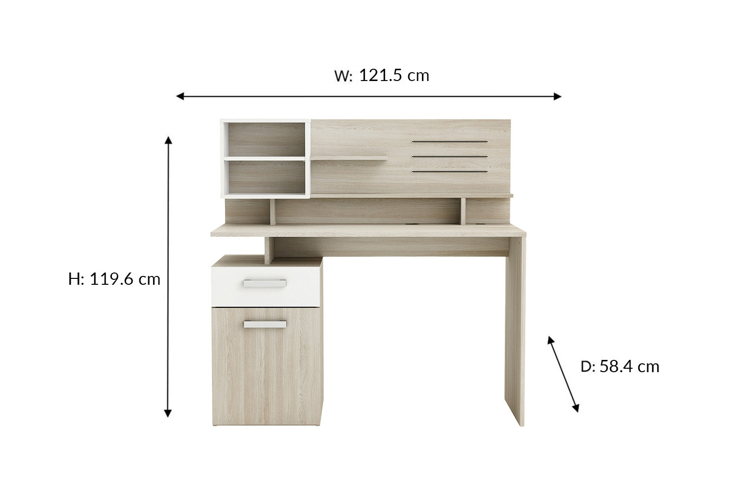 Blokty Malicia Desk | 1 Drawer | Oak Effect-2