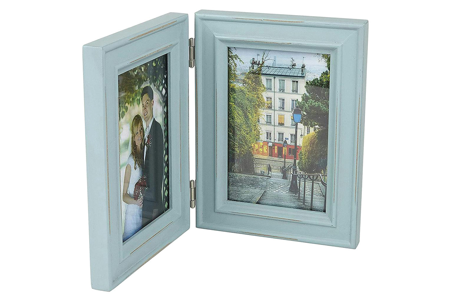 Paloma 6x4" Hinged Double Photo Frame | Blue-2