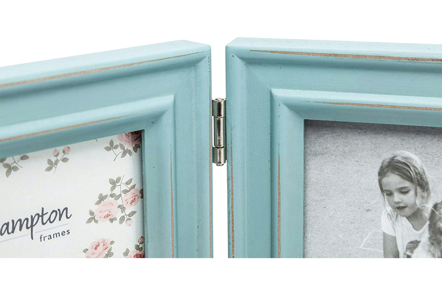 Paloma 6x4" Hinged Double Photo Frame | Blue-6