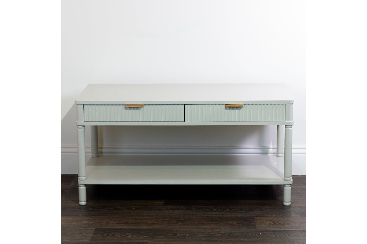 Parson Coffee Table | 2  Drawers | White-4