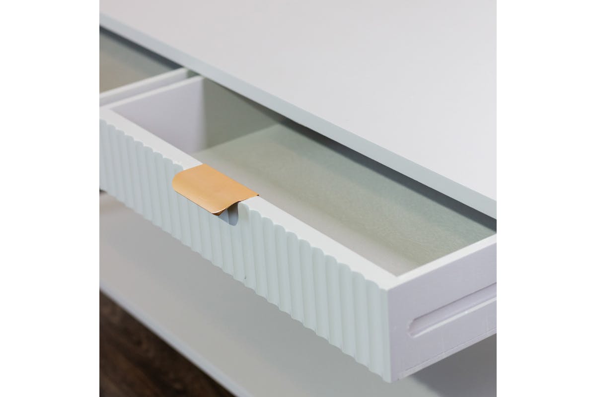 Parson Coffee Table | 2  Drawers | White-6