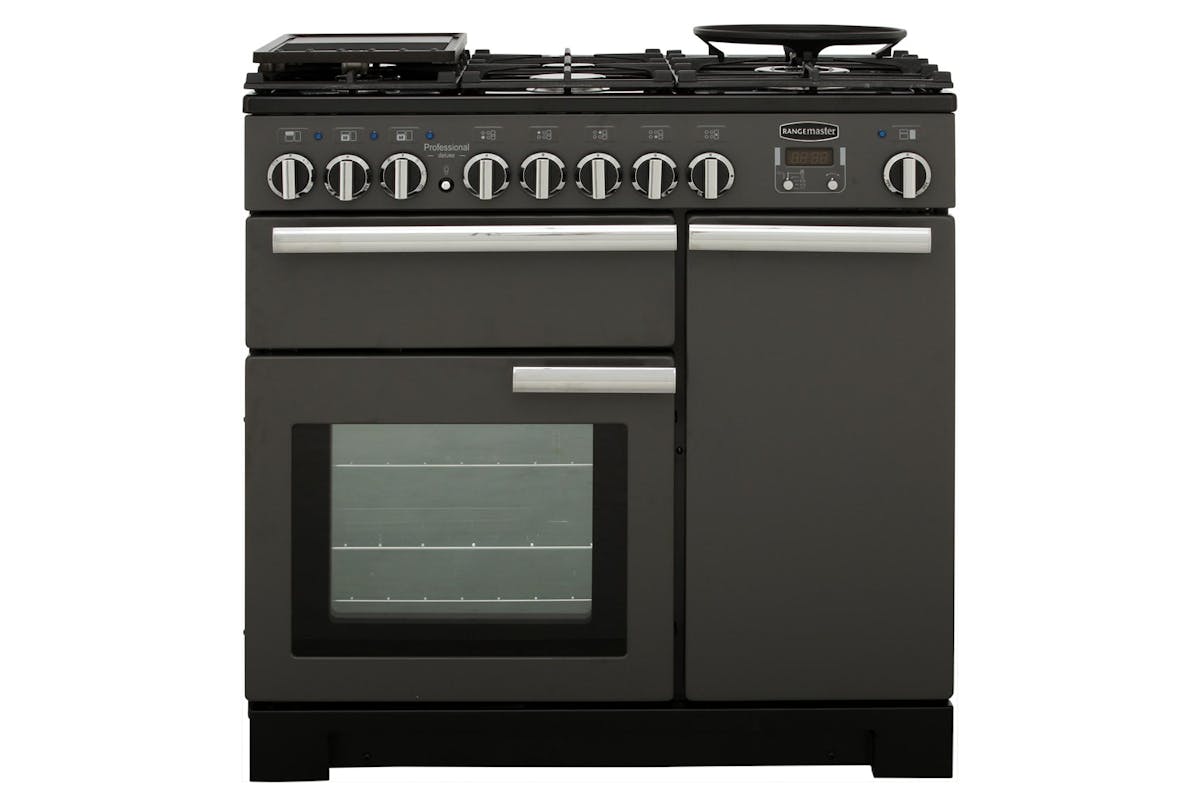 Rangemaster Professional Deluxe 90cm Dual Fuel Range Cooker | PDL90DFFGB/C | Black