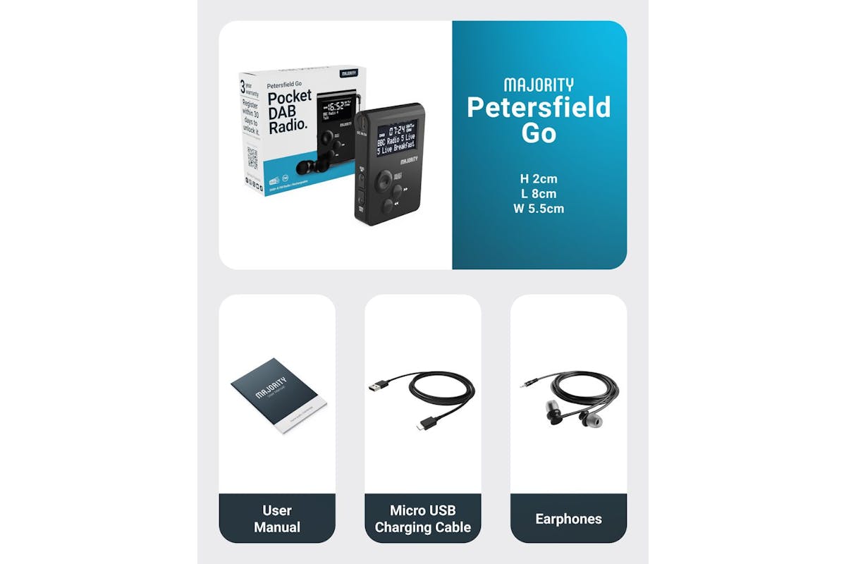 Majority Petersfield Go Pocket Dab/fm Portable Radio-6