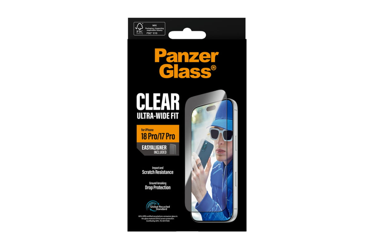 PanzerGlass iPhone 18 Pro/17 Pro Ultra-Wide Fit Screen Protector with EasyAligner-3
