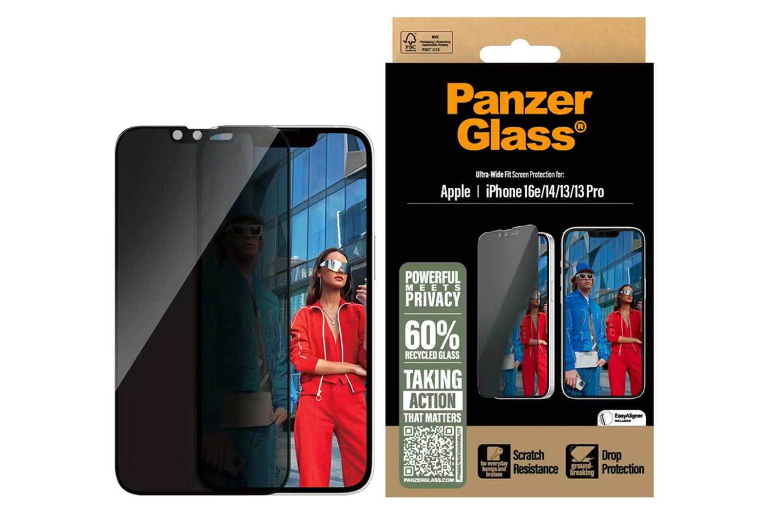 PanzerGlass iPhone 16E/14/13/13 Pro Ultra-Wide Fit Privacy Screen Protector-2