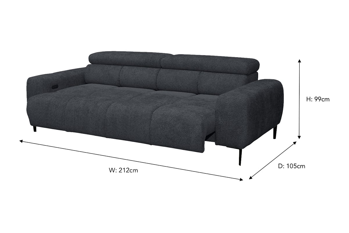 Cassie 3 Seater Sofa | Power Slider | Fabric-2