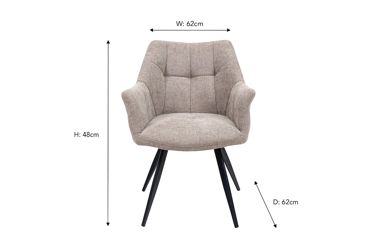 Jessie Dining Chair | Fabric | Taupe-3