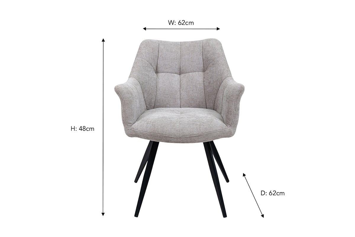 Jessie Dining Chair | Fabric | Light Grey-3