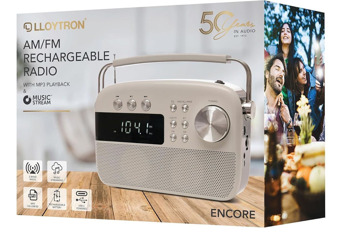 Lloytron 2 Band Encore Rechargeable Portable Radio Musicstream | PP6407WH-2