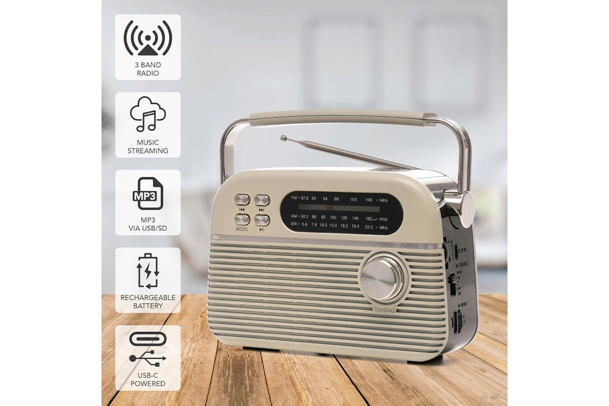 Lloytron 3 Band Bolero Rechargeable Portable Radio Musicstream | PP640CR-4