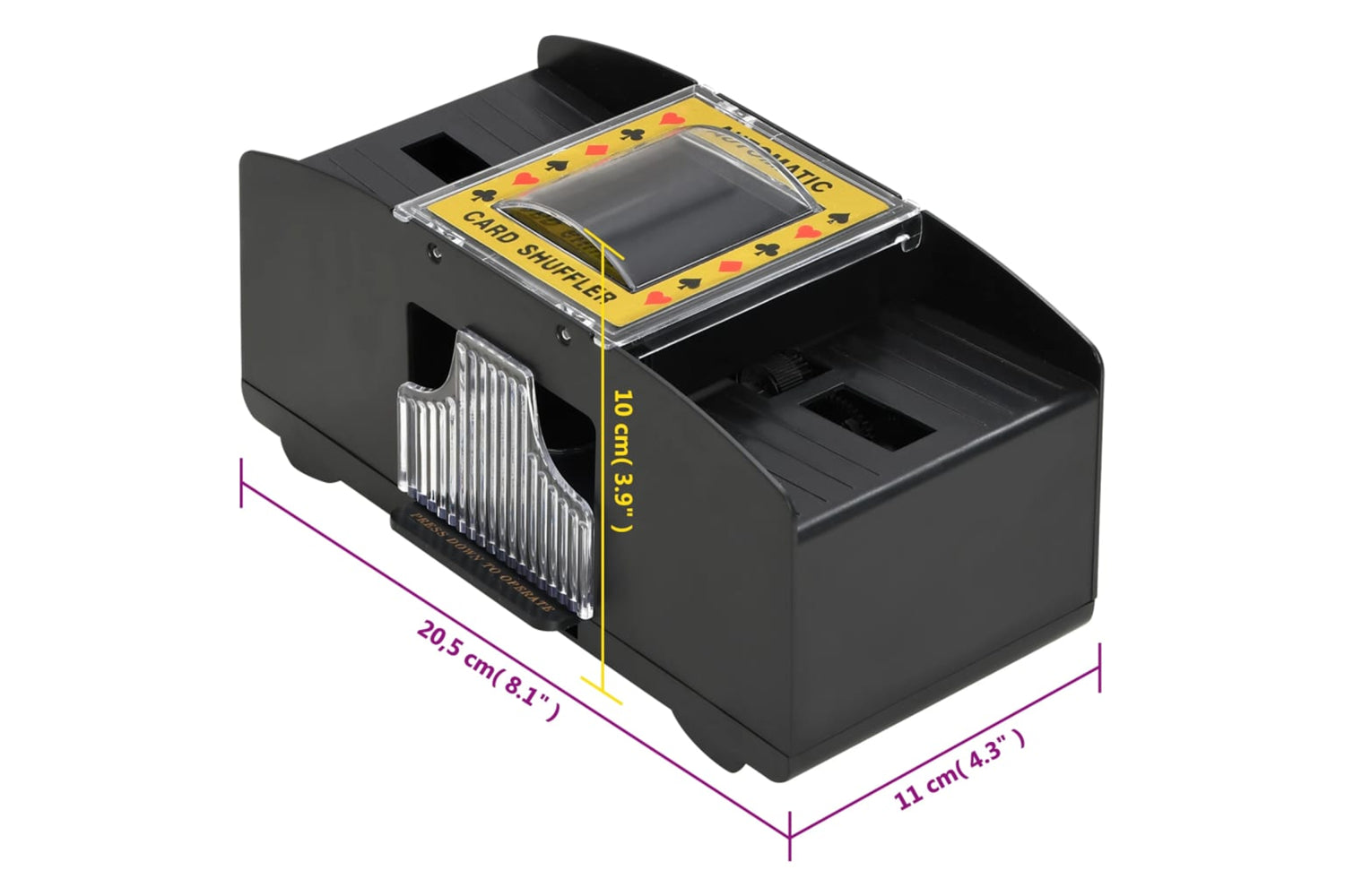 vidaXL 80419 Automatic Card Shuffler Black 2 Decks-10