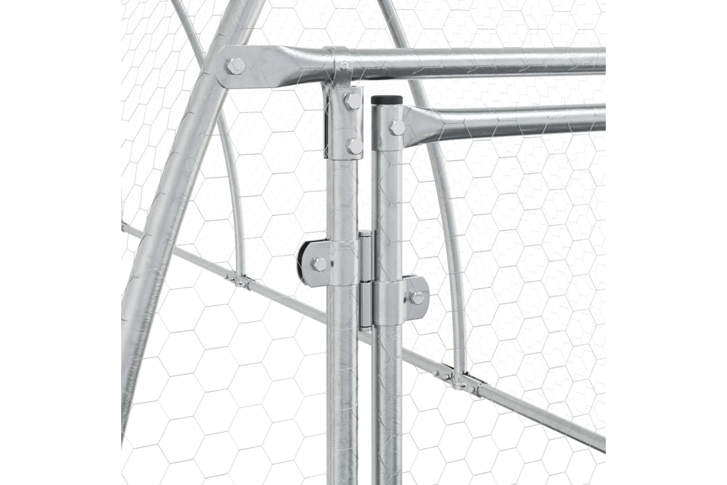 vidaXL 3281528 Rabbit Cage Silver 300x105x120cm Galvanised Steel-9