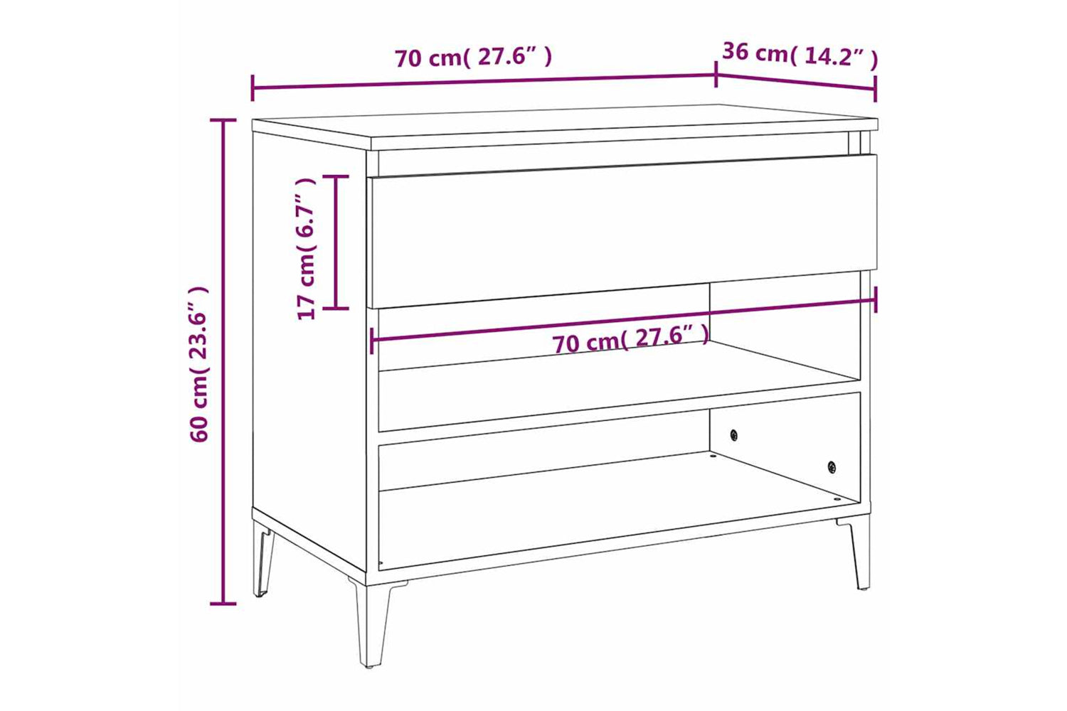 vidaXL 819770 Shoe Cabinet Grey Sonoma 70x36x60cm Engineered Wood-9