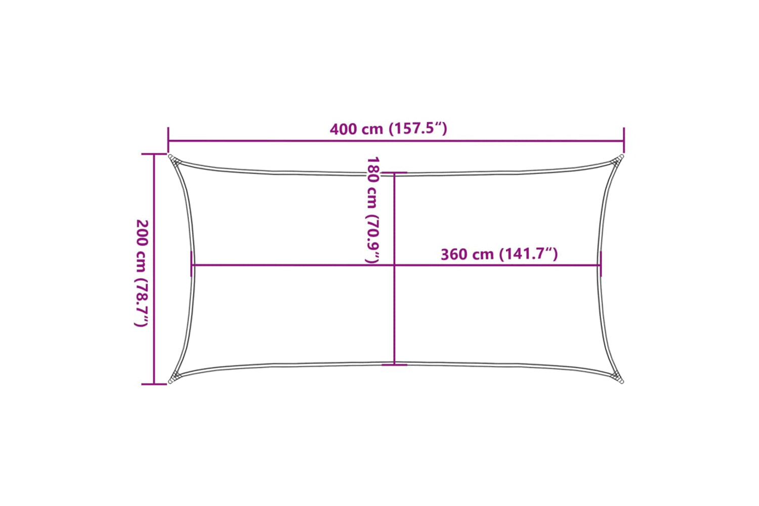 vidaXL 311724 Sunshade Sail 160 G/mÂ² Black 2x4 M Hdpe-9