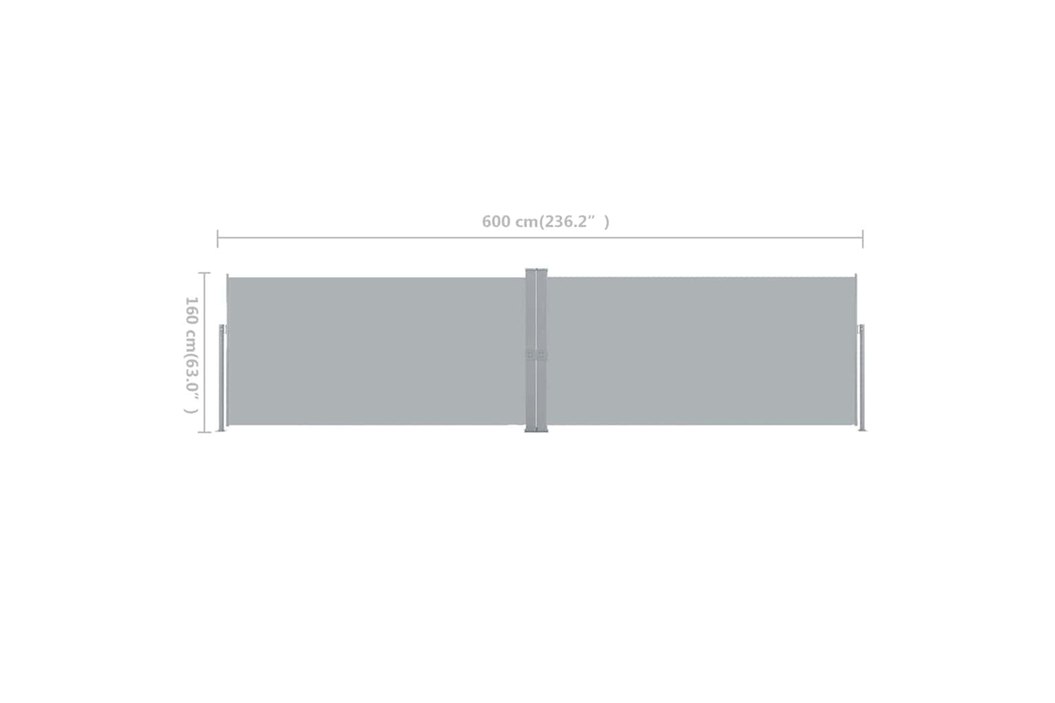 vidaXL 42180 Retractable Side Awning 160x600cm Grey-10