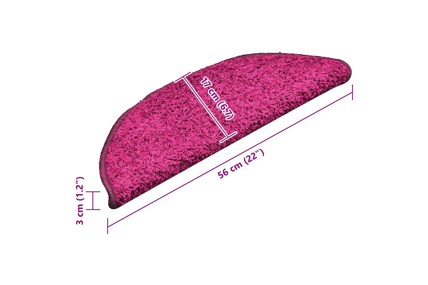 vidaXL 322380 Carpet Stair Treads 15 Pcs Pink 56x17x3cm-8