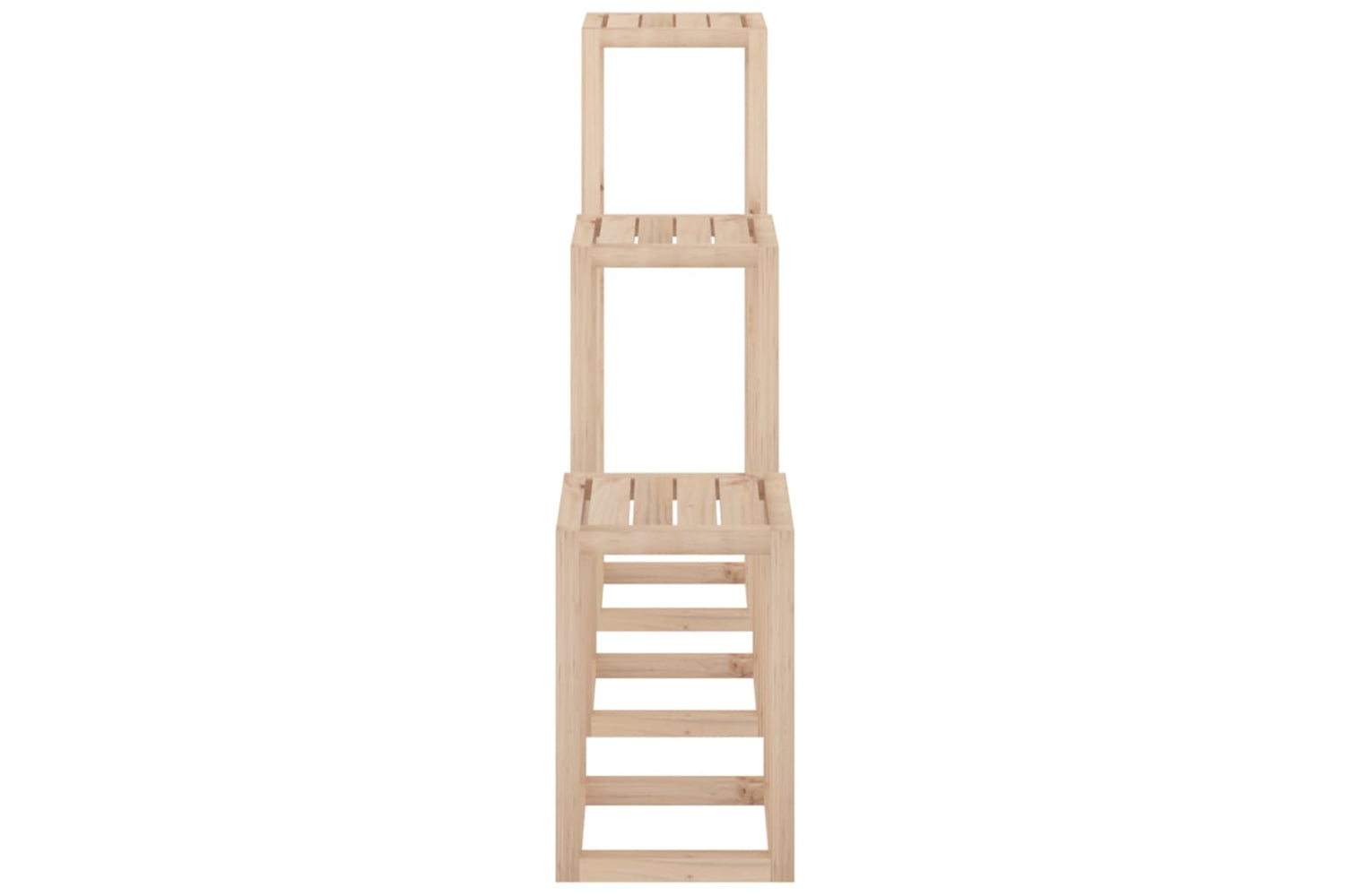 Vidaxl 822267 3 Piece Plant Stand Set Solid Wood Pine-9