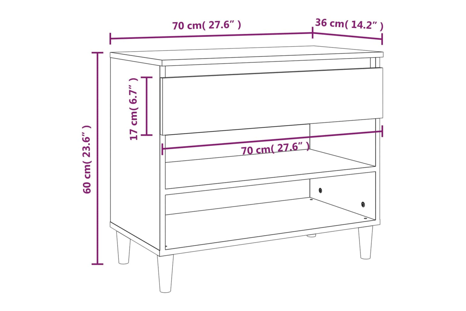 vidaXL 819757 Shoe Cabinet Black 70x36x60cm Engineered Wood-9