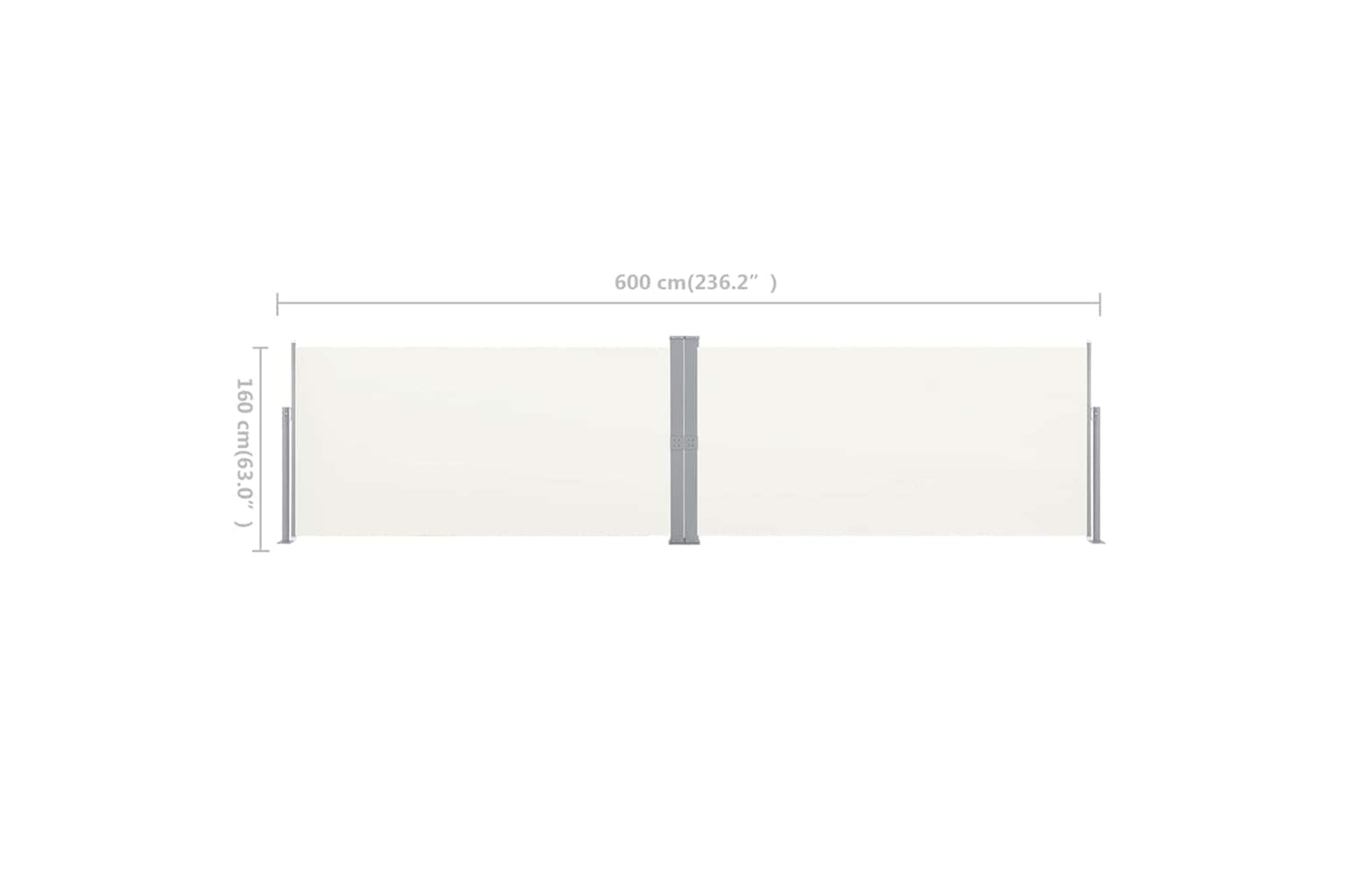 vidaXL 42179 Retractable Side Awning 160x600cm Cream-10