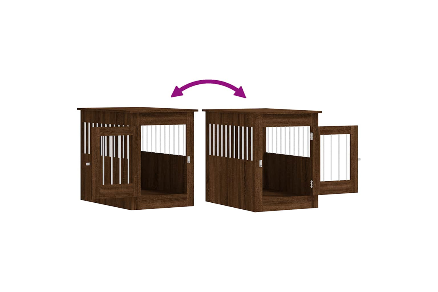 vidaXL 838329 Dog Crate Furniture Brown Oak 55x80x68cm Engineered Wood-9