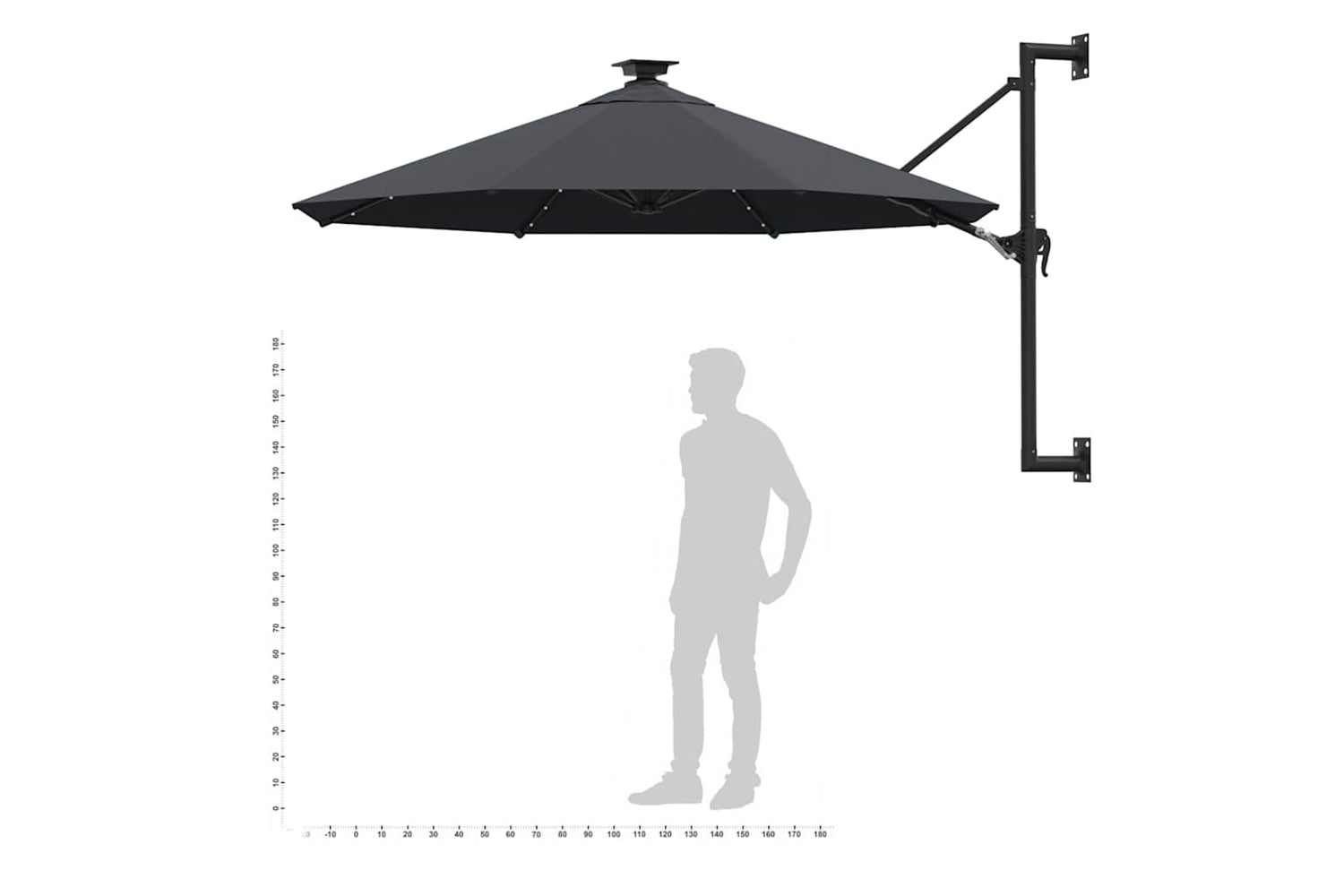 Vidaxl 312524 Wall-mounted Parasol With Leds And Metal Pole 300 Cm Anthracite-10